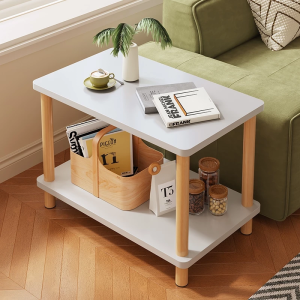 Scandinavian Side Table with Shelf Storage